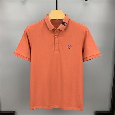 Dou-color Men's Fashion Polo T-shirt Business Casual Short Sleeve Brown