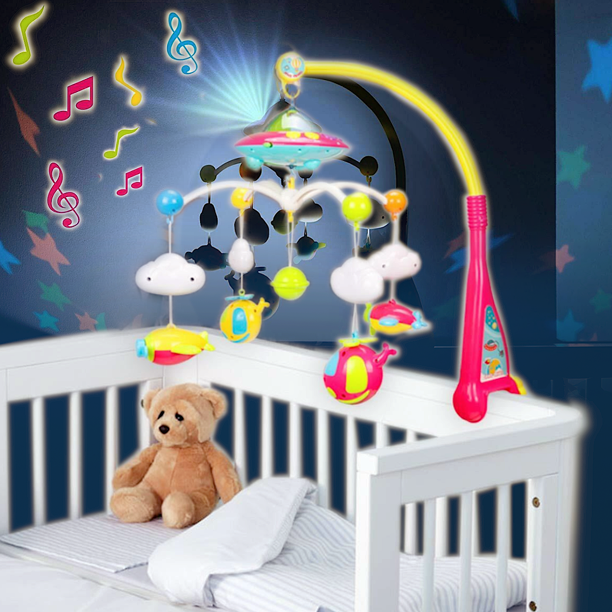 Baby Crib Mobile Musical Projection Bed Cot Toys Nursery Sweet