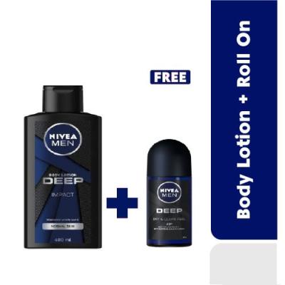 NIVEA Deep Impact Body Lotion 400ml + 50ml Roll-on