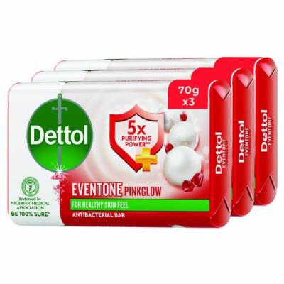 Dettol soap Pink Glow 70g pack 3