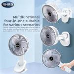RHRB 4-in-1 Portable Clip Fan, 3 Speed Adjustable Multi-scene Cooling Fan with Detachable Washable Cover