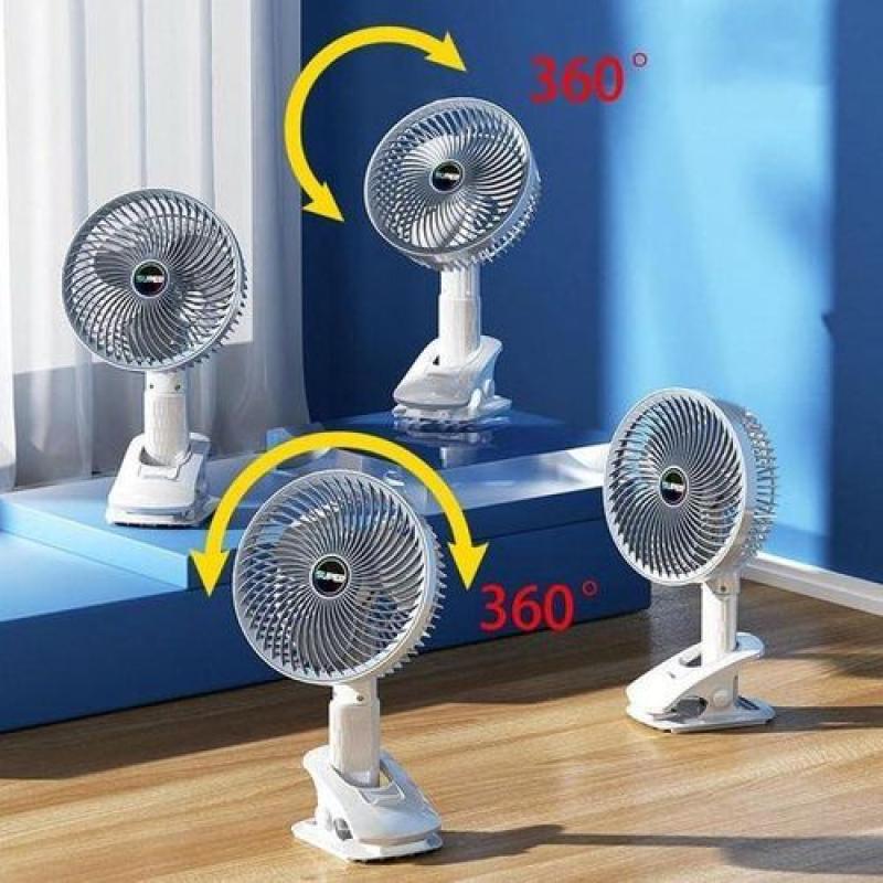 RHRB 4-in-1 Portable Clip Fan, 3 Speed Adjustable Multi-scene Cooling Fan with Detachable Washable Cover