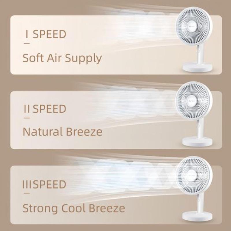 Kamisafe Rechargeable Portable Handheld Fan – 2-in-1 Mini Table Fan with 3-Speed Cooling, Lightweight Quiet Airflow & Type-C Charging