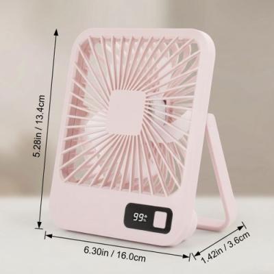 Q3 6 Inches Rechargeable Table Fan Digital DIsplay Desktop Fan