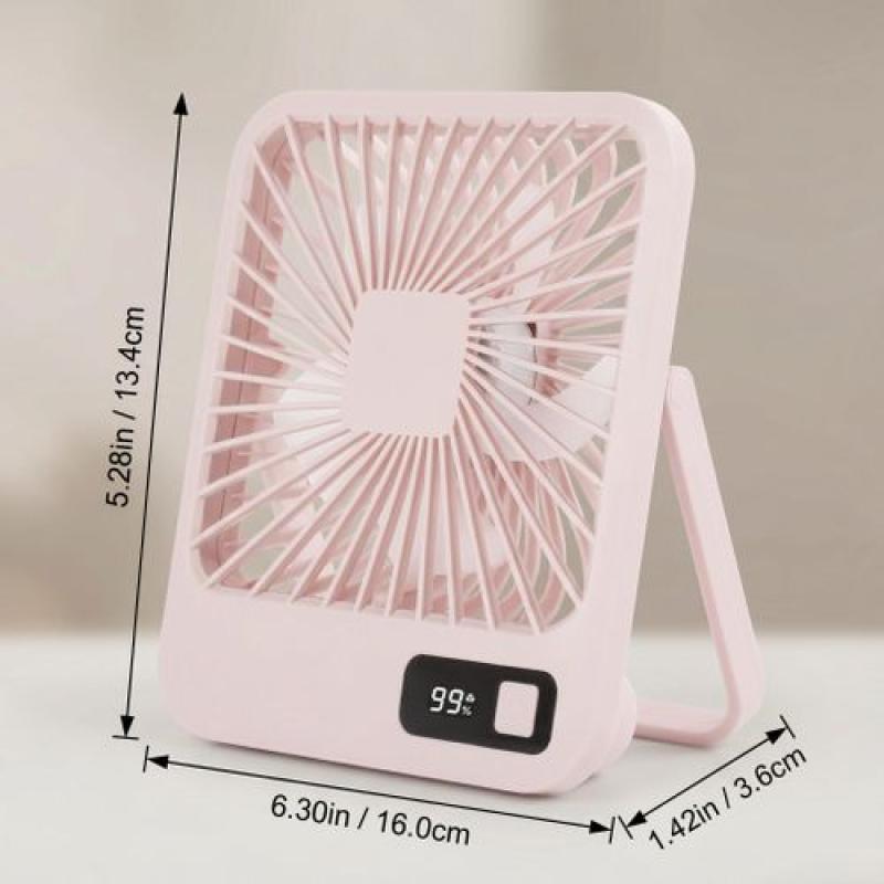 Q3 6 Inches Rechargeable Table Fan Digital DIsplay Desktop Fan