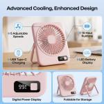 Q3 6 Inches Rechargeable Table Fan Digital DIsplay Desktop Fan
