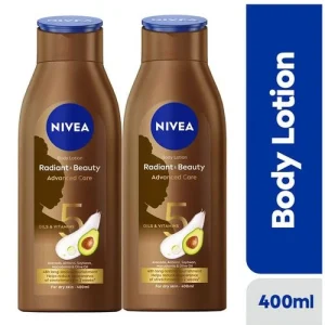 NIVEA Radiant & Beauty Advanced Care Body Lotion for Women – 400ml (Pack of 2)