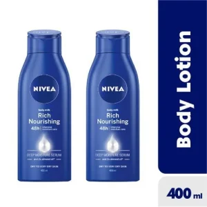 NIVEA Rich Nourishing Body Lotion for Women – 400ml (Pack of 2)