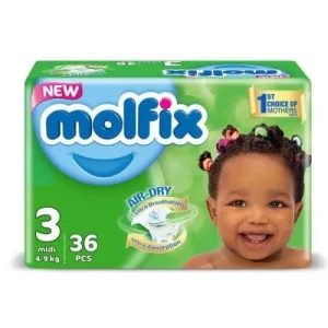 Molfix midi diaper 3 twin 36x1
